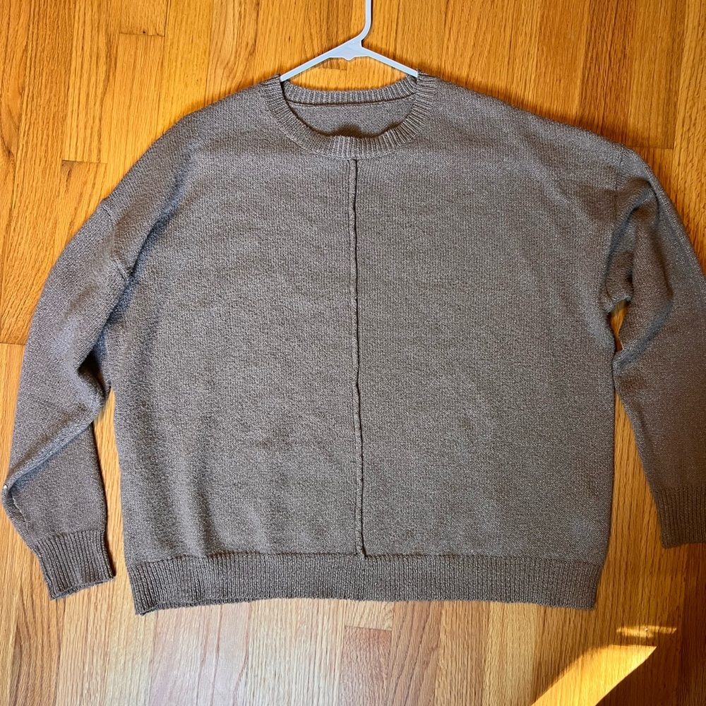 Source Unknown Brown Crew Neck Sweater Classic Knit